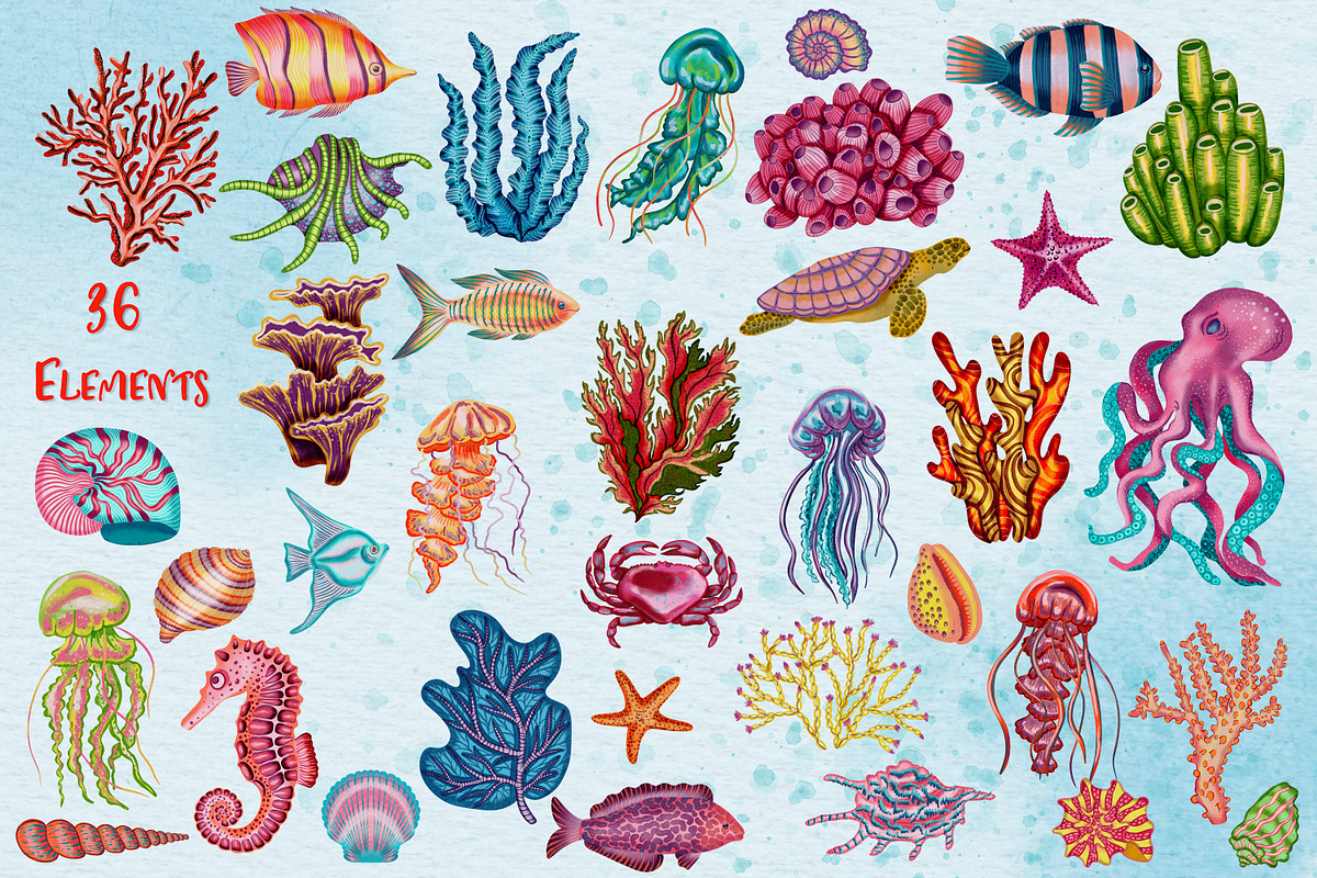 Deep Sea! 160 Marine Patterns, a Pattern Graphic by Andre_Eva (Photo 2 of 9)