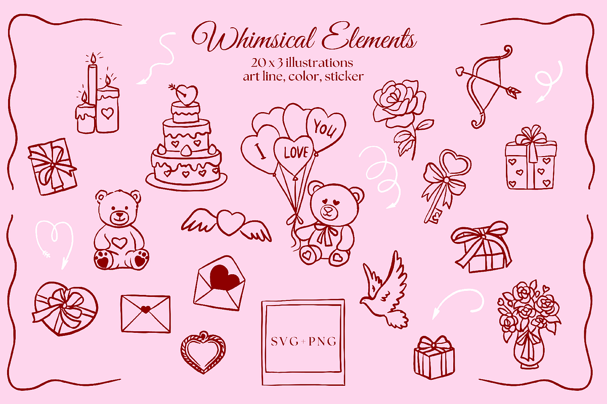 Whimsical Cupid Collection, a Decorative Illustration by InstaDesignPro (Photo 7 of 12)