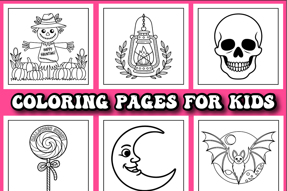 Creepy Halloween Coloring Pages, a Seasonal Illustration by Design Home (Photo 3 of 4)