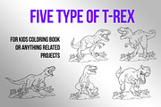 Tyrannosaurus Rex Outline Vector, an Education Illustration by SCworkspace (Thumbnail 2 of 2)