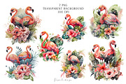 Watercolor Tropical Flamingos, an Animal Illustration by Vasmila (Thumbnail 5 of 9)
