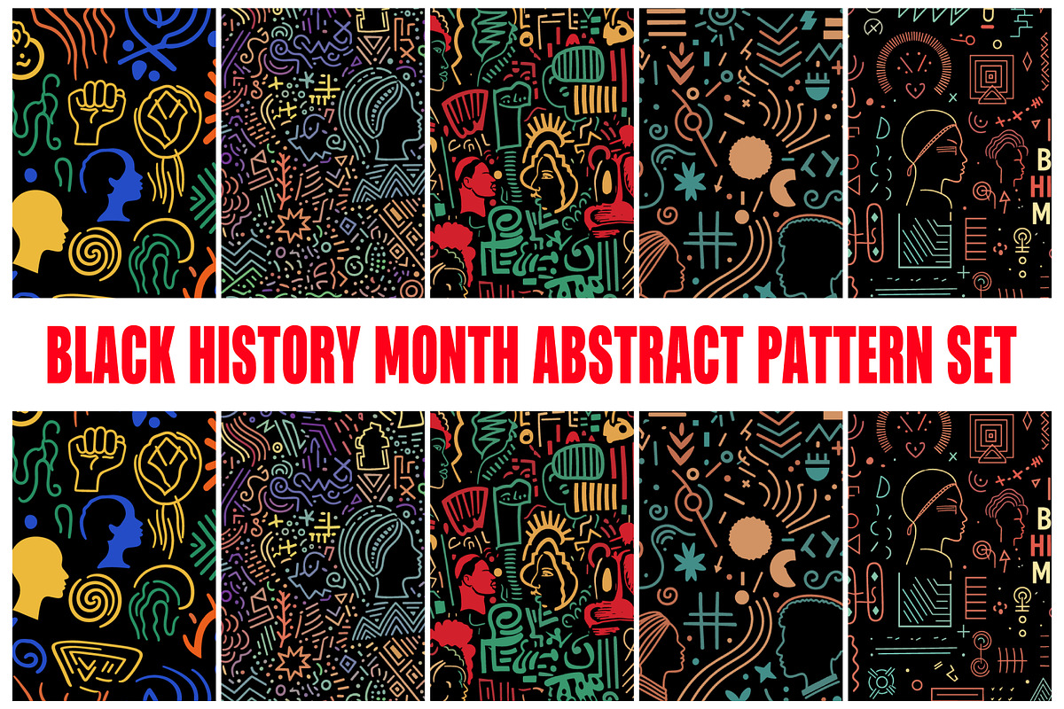 Black History Month Abstract Pattern, an Illustration by T-shirt Pond (Photo 1 of 11)