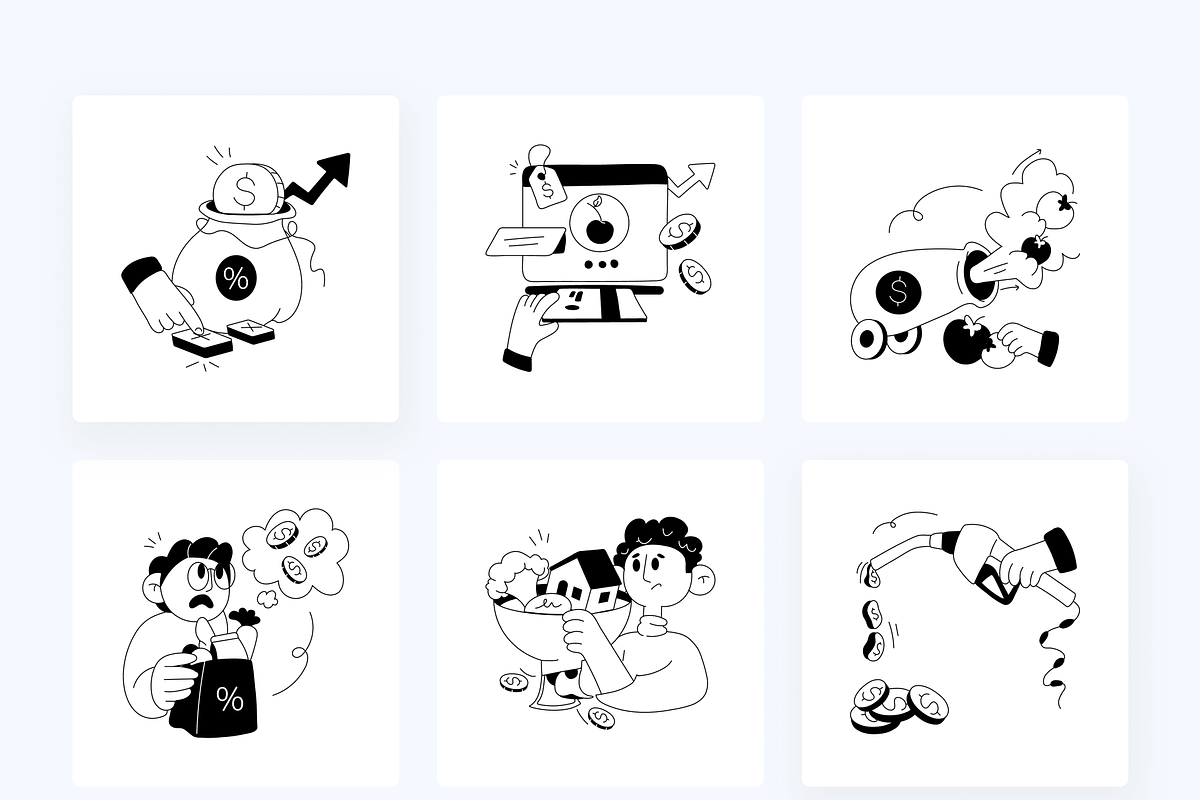 Animated Inflation Illustration Set