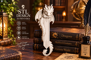Dragon Bookmark 3D Print STL, an Animal 3D Model by Creative Art