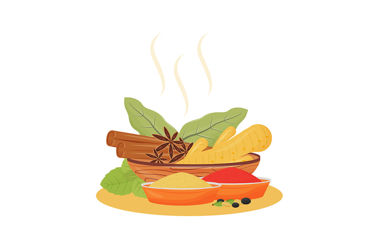 Indian cuisine cartoon illustrations, a Food Illustration by IMG visuals characters (Photo 27 of 28)