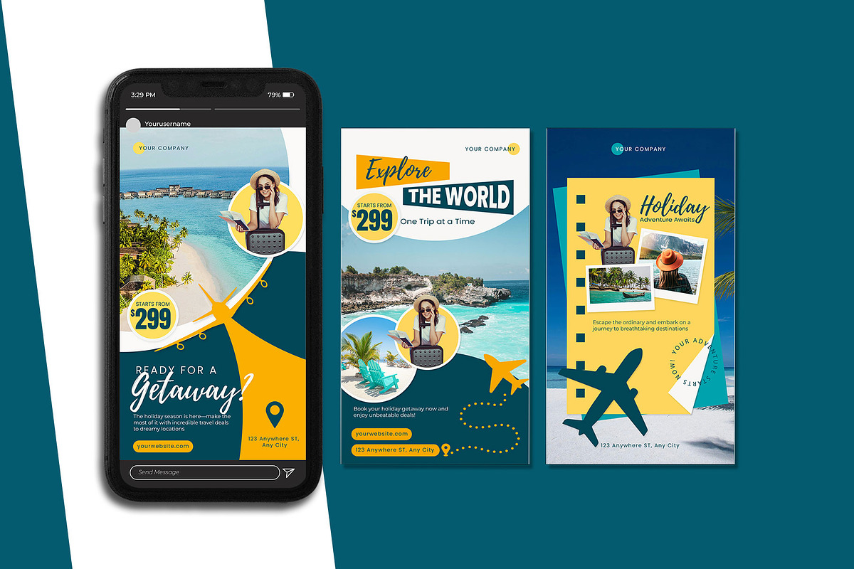 Travel Instagram Post Template, a Social Media Template by Artnivora.Std (Photo 3 of 3)