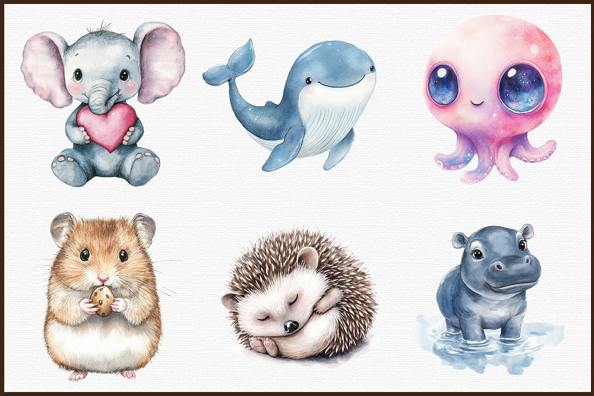 Cute Animals Clipart Baby Animals Pn, an Illustration by Sublimation Artist (Photo 3 of 6)