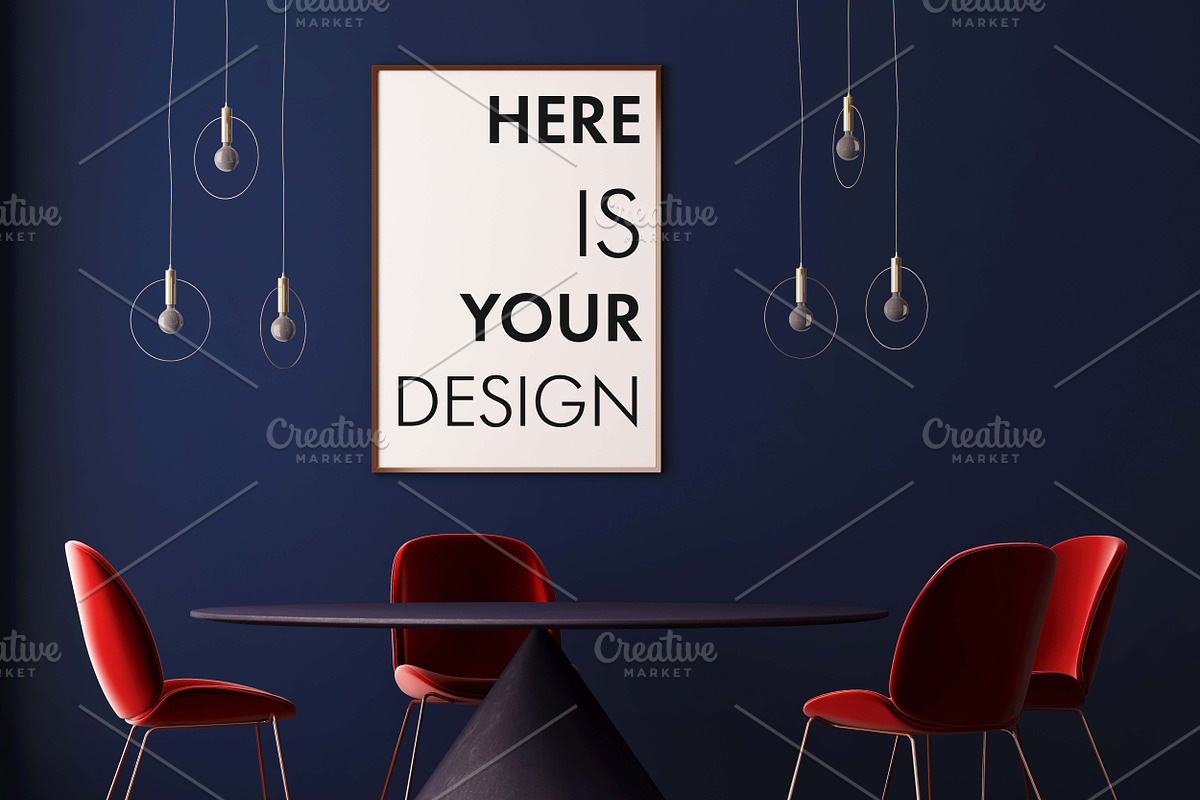 Mockup poster with a dining table, a Print Template by FilL239 (Photo 9 of 18)