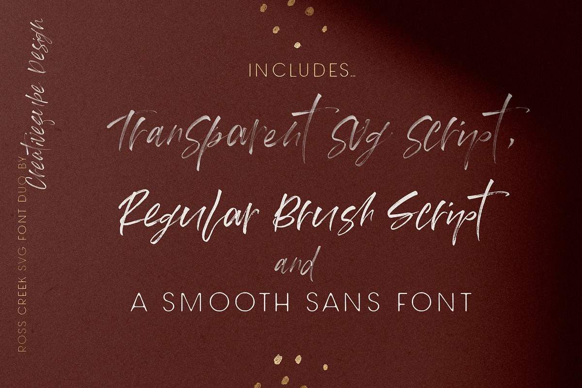 Ross Creek SVG & Sans Font Duo, a Script Font by Creativeqube Design (Photo 11 of 12)