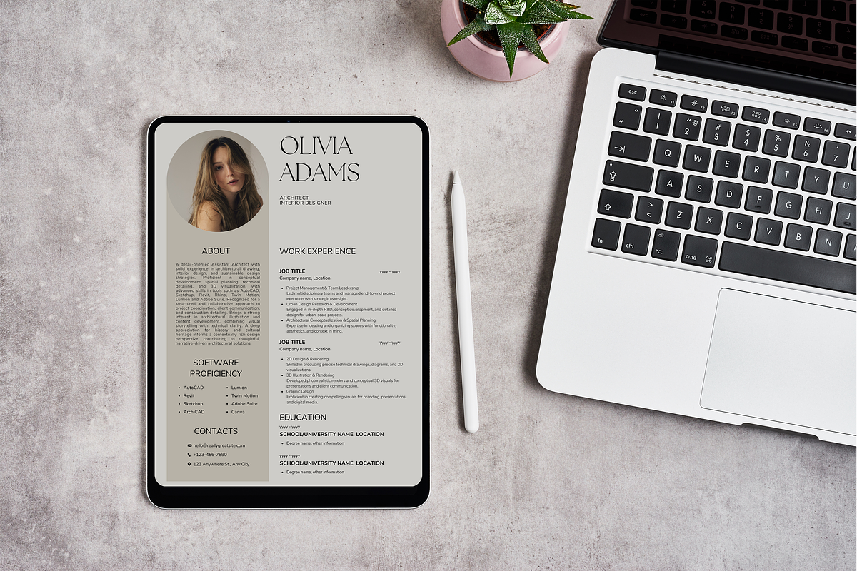 Architect Interior Designer CV Canva preview 6