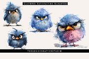Fluffy Grumpy Bird PNG Clipart Set, an Animal Illustration by Geniecreativestudio (Thumbnail 4 of 9)