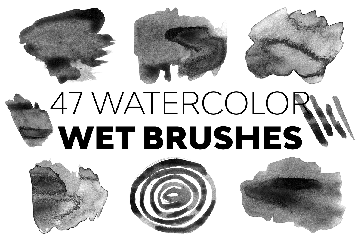 Wet Watercolor Brushes, a Brush Add-On by UnicDesign