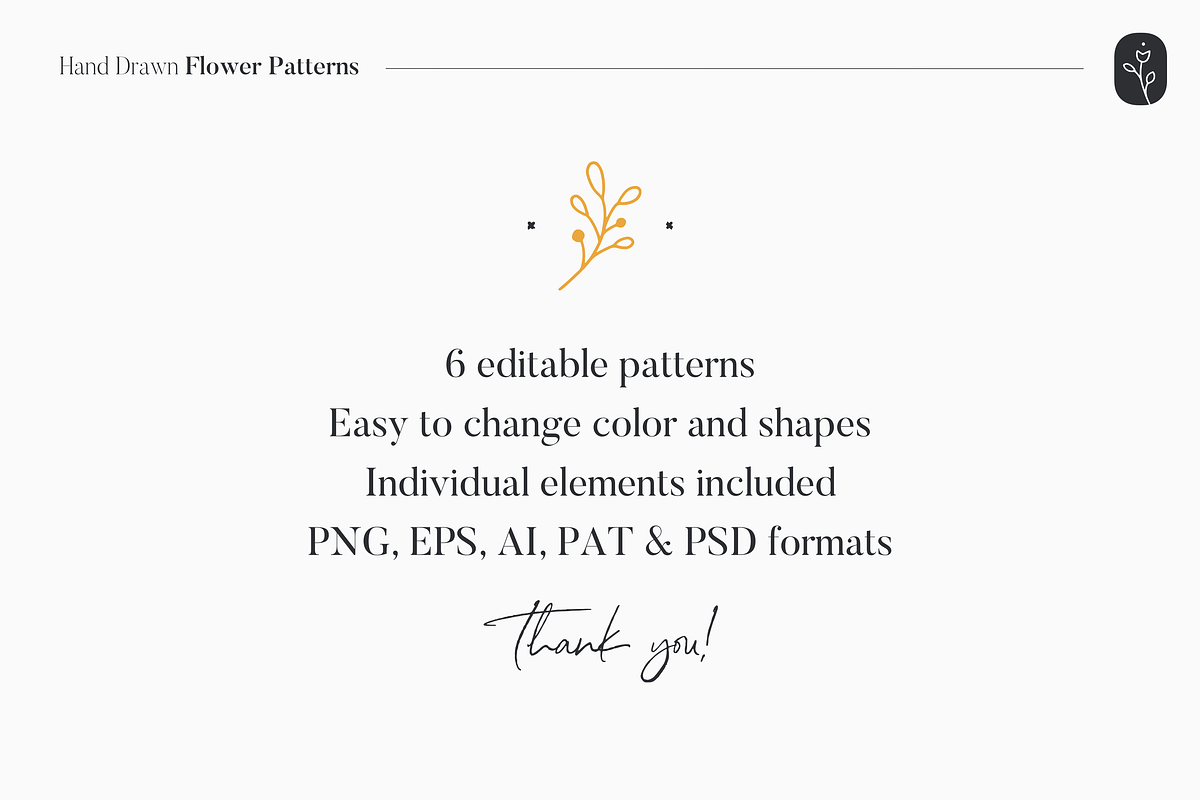 Hand Drawn Flower Patterns, a Pattern Graphic by SL Studio (Photo 9 of 9)