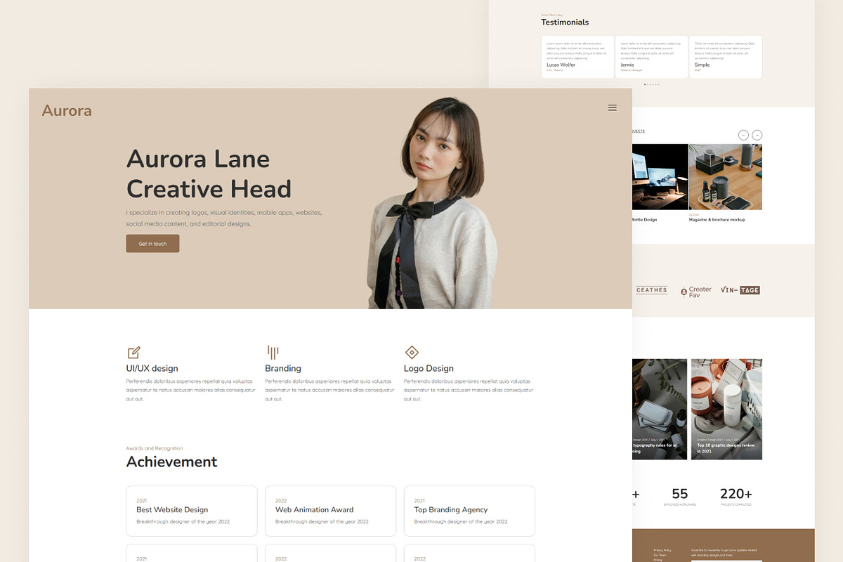Aurora – Portfolio Bootstrap HTML, a HTML Template by TemplatesJungle