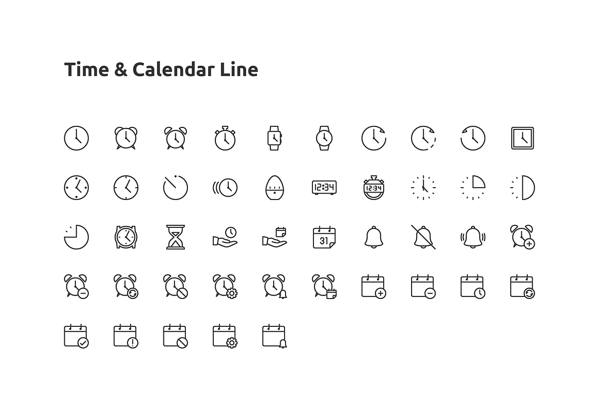 45 Time & Calendar Line Icon, an Outline Icon by Those Icons (Photo 2 of 2)