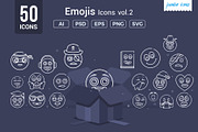 Emojis Line Icons V2, an Outline Icon by Jumbo Icons (Thumbnail 1 of 5)