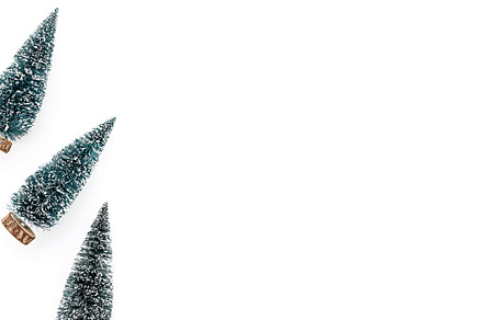 Christmas trees on white background