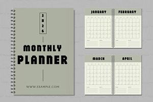 Editable Creative Monthly Planner, a Stationery Template by MightyDesign