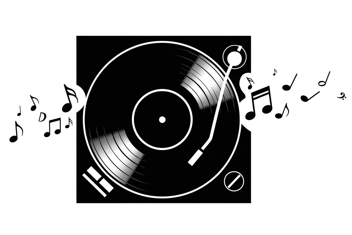 Vintage Vinyl Record & Turntable Bun, an Illustration by Creativeshirt (Photo 26 of 31)