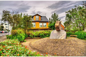 Houses in the city centre of reykjavik containing reykjavik, panorama, and, an Architecture Photo by Leonid Andronov