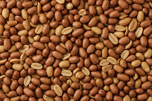 Raw and halved shelled peanuts formi, a Food & Drink Photo by professorinc