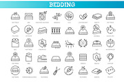 Set of outline bedding icons, an Object Illustration by Tettygreen (Thumbnail 1 of 3)