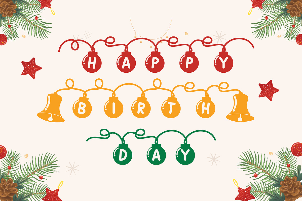 Balls Christmas - Decorative Font, a Handwritten Font by Densu Creative (Photo 3 of 6)