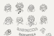 Babushka Cats – Funny Line Art, an Illustration by Anastasiya Klempach (Thumbnail 2 of 4)