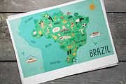 Map of Brazil with landmarks, an Education Illustration by Good Studio (Thumbnail 2 of 3)