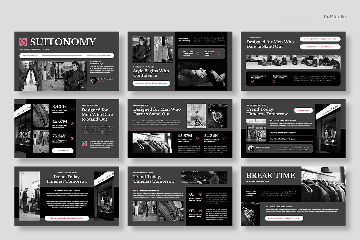 Men's Fashion Google Slides Template, a Presentation Template by fluffstudio (Photo 2 of 4)