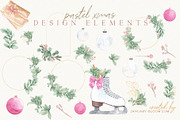 Christmas Watercolor Festive Clipart, an Animal Illustration by January Bloom (Thumbnail 18 of 32)