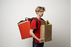 Side view handsome Caucasian grocery, a Person Photo by volodymyrshtun13795