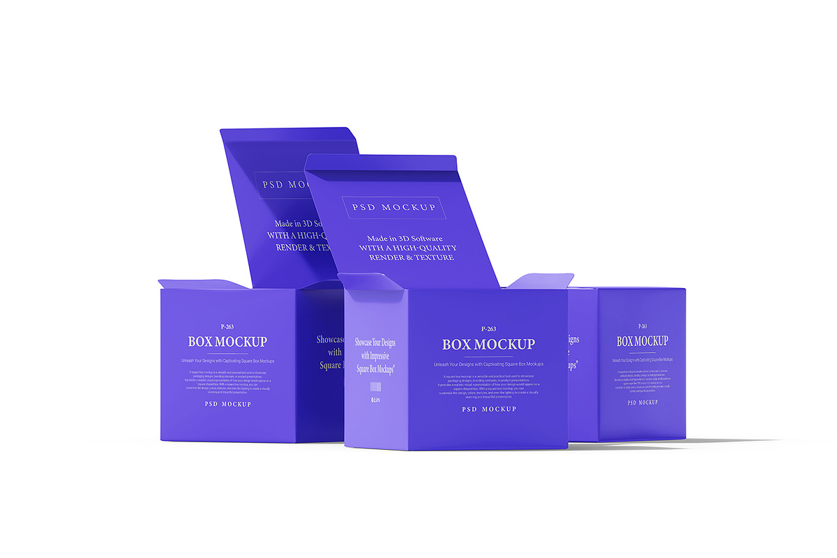 Square Box Mockup, a Packaging Mockup by Ram Studio (Photo 14 of 17)