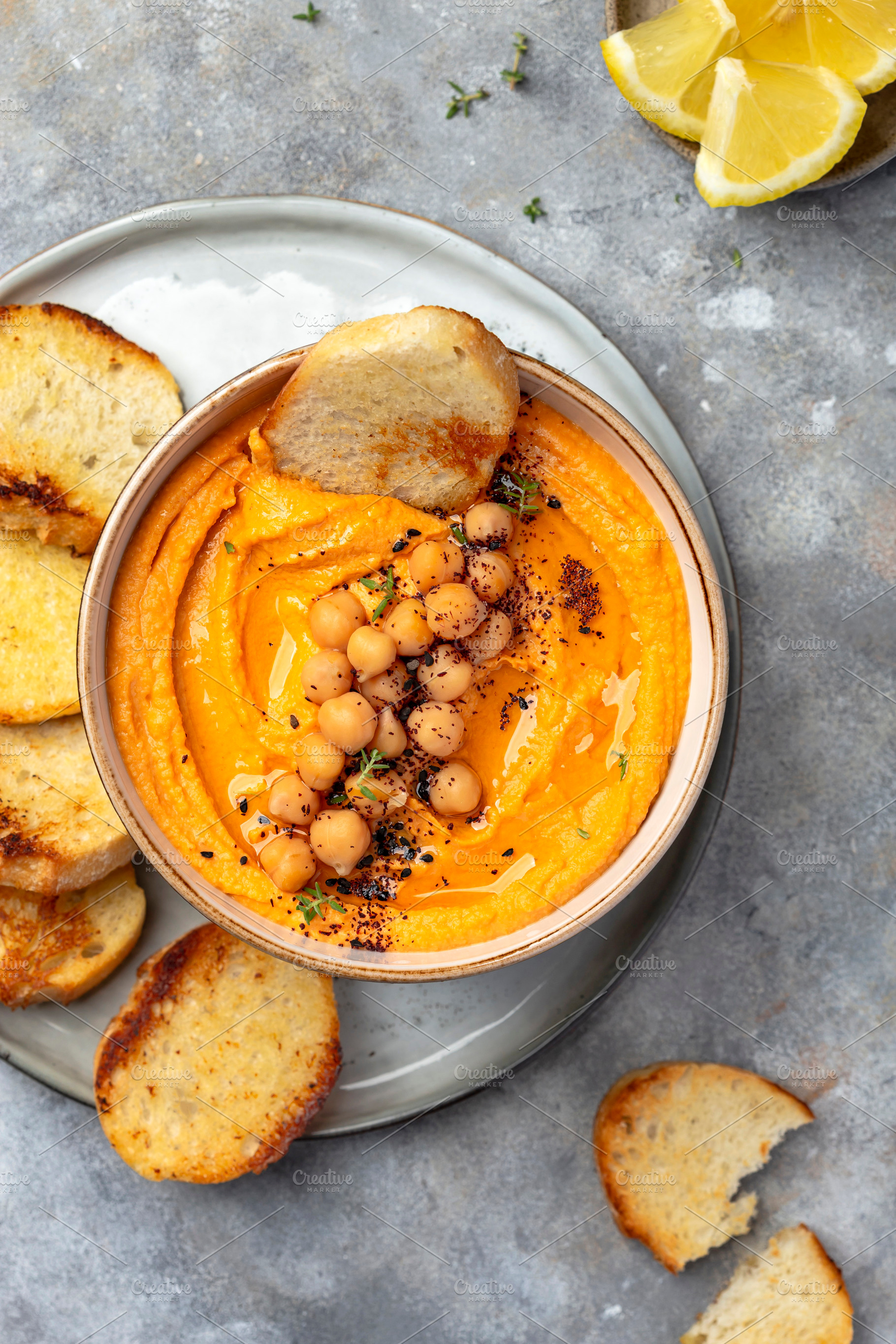 Healthy Homemade chickpea Hummus, a Food & Drink Photo by Marina_Pronina