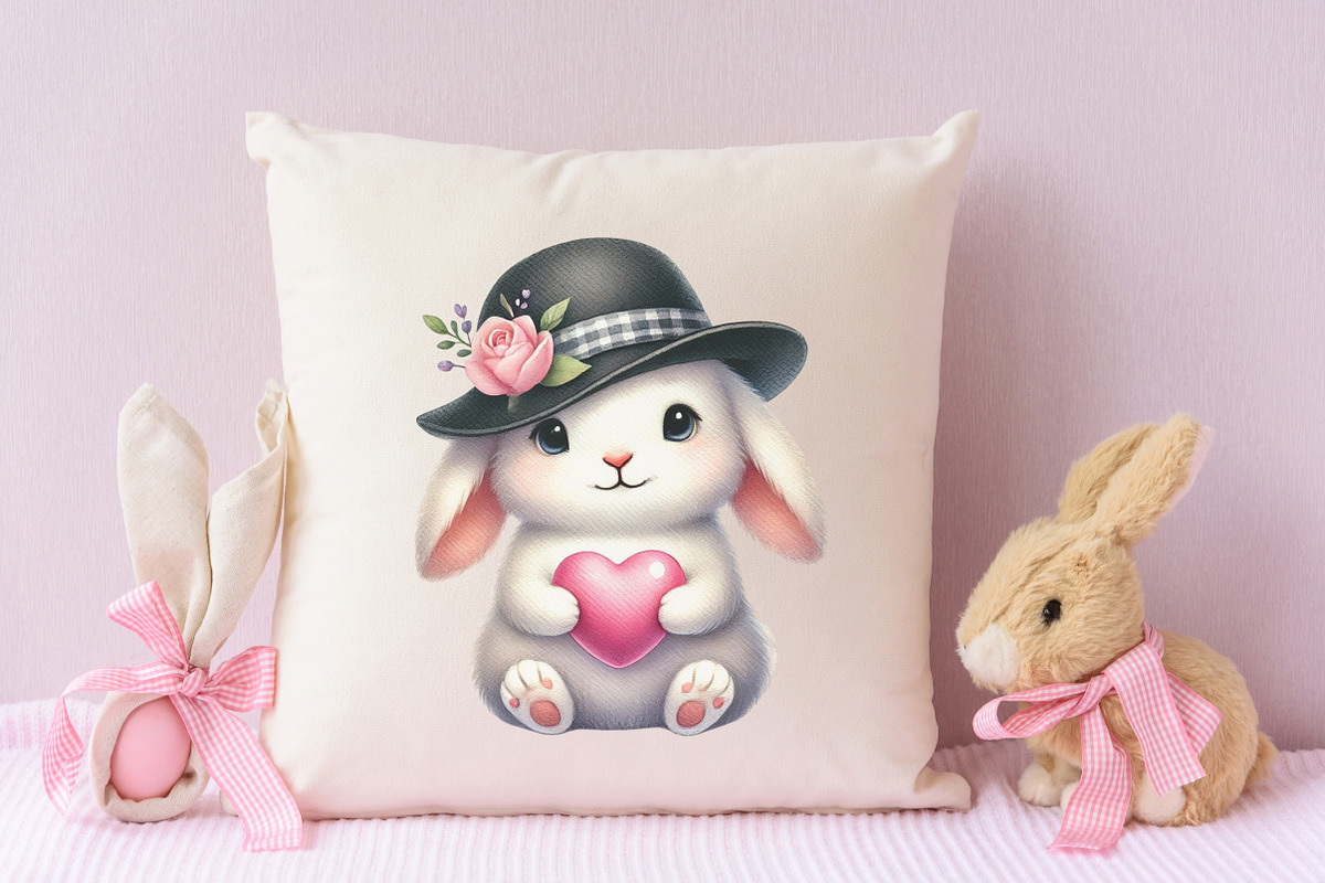Easter Day Playful Cute Bunny PNG, an Animal Illustration by RobertsArt (Photo 7 of 7)