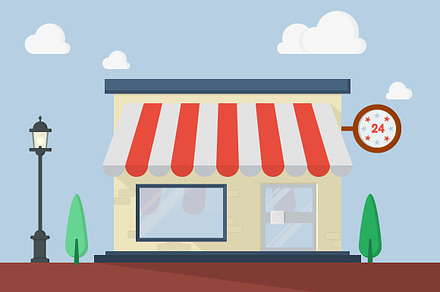 Flat Design Vector Store