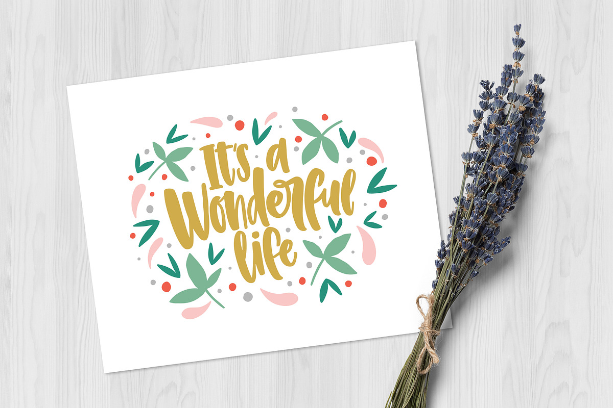 Wonderful life lettering, a Decorative Illustration by Good Studio (Photo 3 of 4)