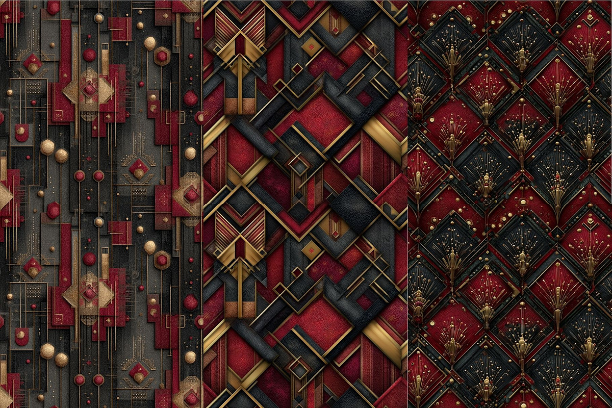 12 Crimson Opulence Seamless Pattern, a Pattern Graphic by Inknfolly (Photo 3 of 7)
