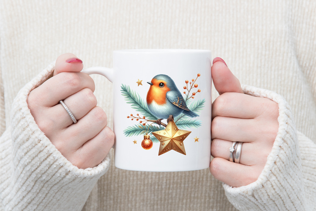 Whimsical Christmas Birds Clipart, an Illustration by designcity5 (Photo 4 of 5)