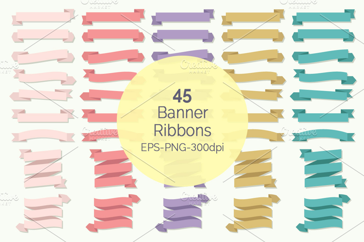 Banner Ribbons Clipart Set, an Illustration by Digital Sugar (Photo 1 of 2)