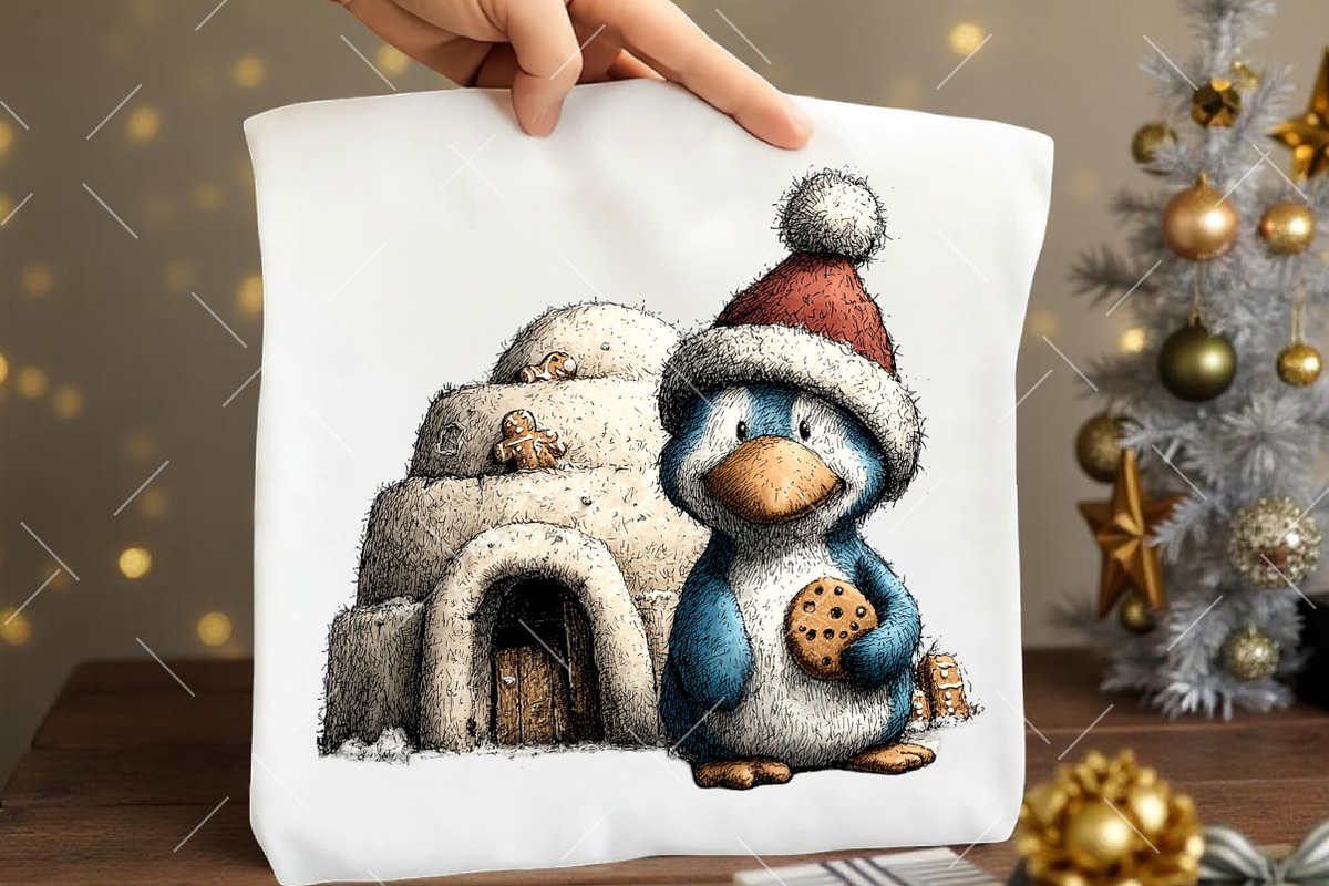 Whimsical Christmas icy Blue Penguin, an Illustration by OK Design (Photo 6 of 6)