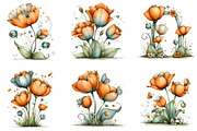 Whimsical Spring Tulip Flower Clipar, an Illustration by CraftArtStudio (Thumbnail 4 of 6)