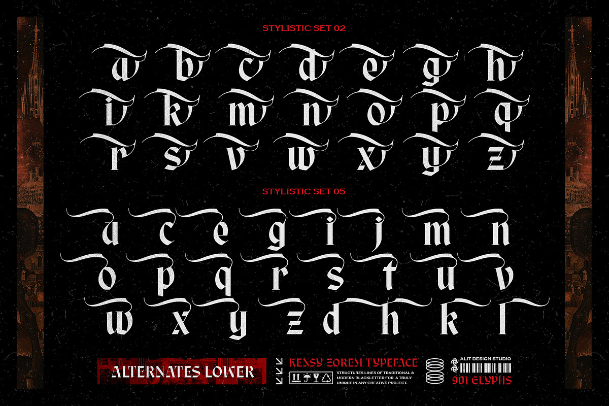 Kensy Zorem Typeface, a Blackletter Font by alit design (Photo 14 of 20)