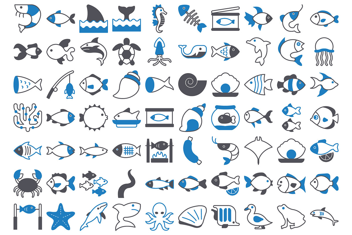 Premium Sea Food Vector Icons, an Outline Icon by Vector Portal (Photo 4 of 6)