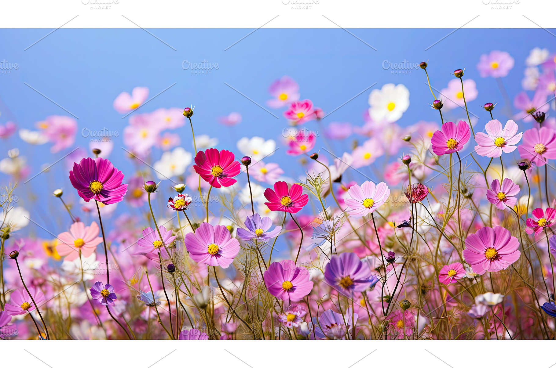 garden wild flower background ai, a Nature Photo by pikepicture