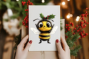Christmas Quirky Funny Bee Clipart, an Illustration by Designworld (Thumbnail 6 of 6)