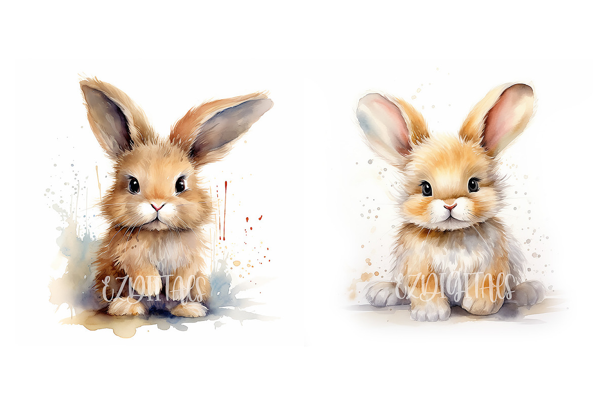 Watercolour Bunny Printables, an Object Graphic by EzDigitals (Photo 2 of 6)