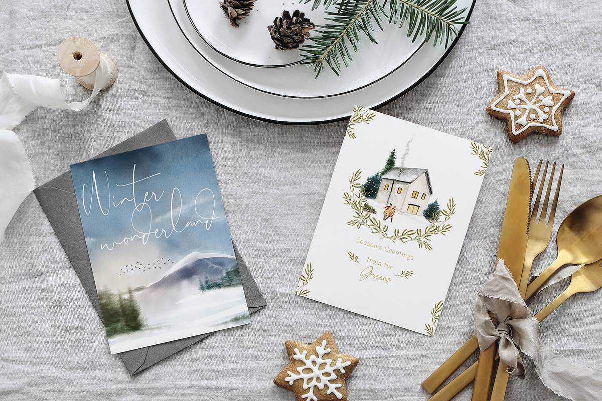Watercolor Christmas Scenes, an Animal Illustration by Twigs and Twine (Photo 2 of 15)