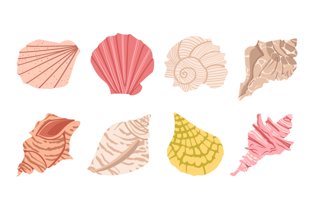 Coastal Beach Vector Set, a Seasonal Illustration by Zeukaa (Photo 4 of 7)