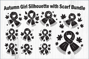 Autumn Girl Silhouette with Scarf Bu, an Illustration by Creativeshirt